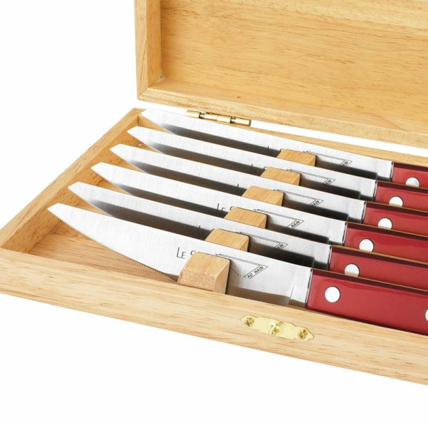 6 couteaux à steak Au Nain Scalène en inox - 4 coloris