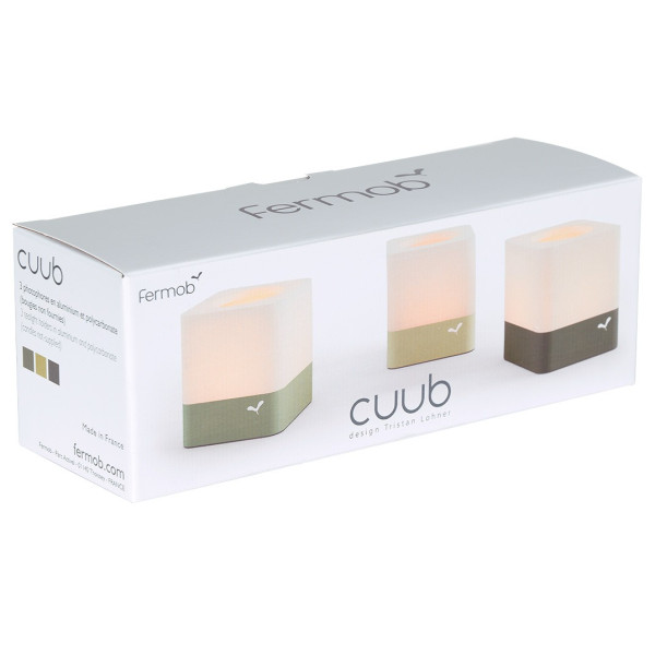 Lot de 3 Photophores Cuub Fermob - 3 coloris