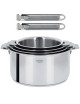 Set batterie 4 casseroles Casteline Cristel 2 poignées bois - 3 finitions