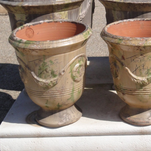 Vase Anduze TERRE FIGUIERE émaillé vieilli Antique - 4 tailles