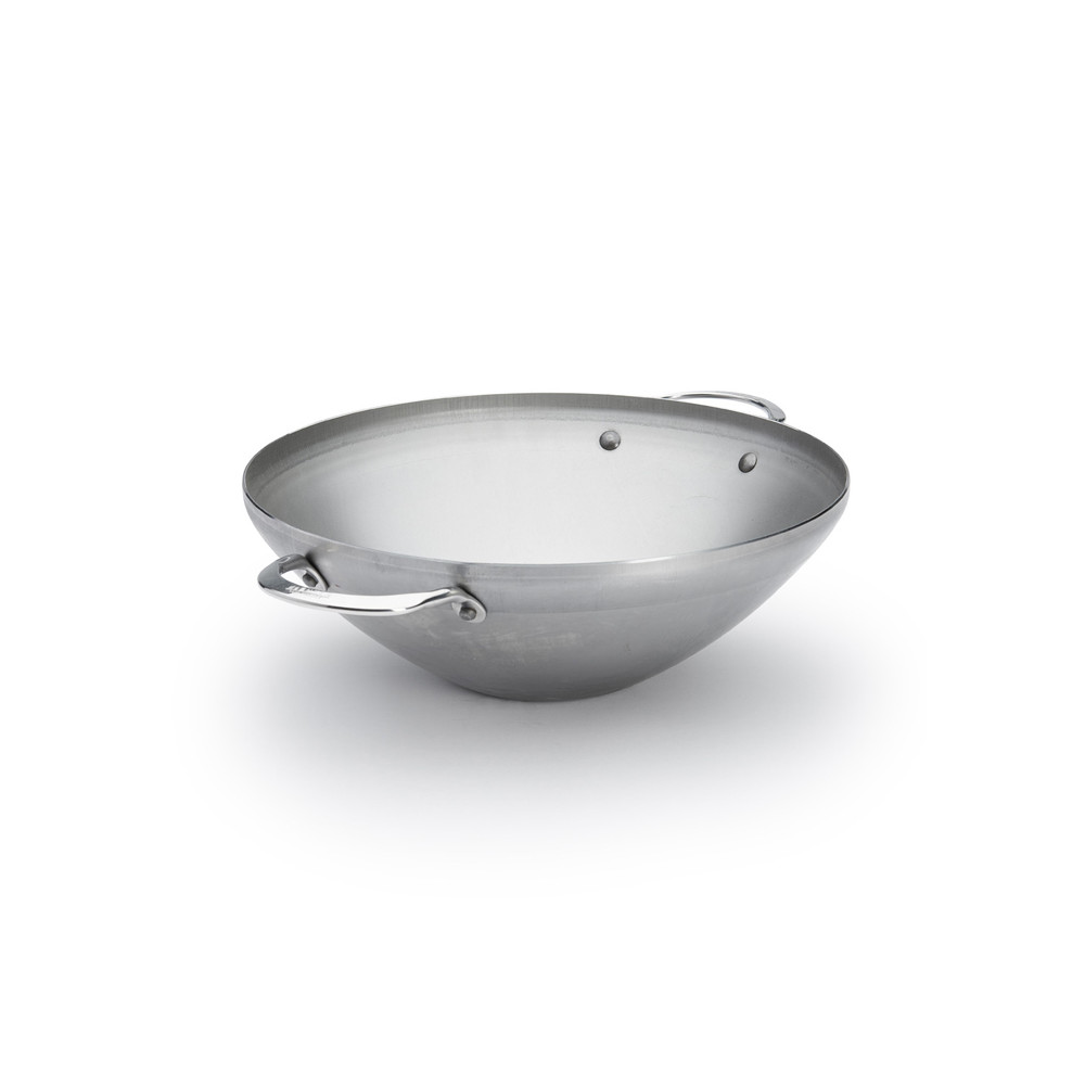 De Buyer Mineral B Wok With 2 Steel Handles - 2 Sizes