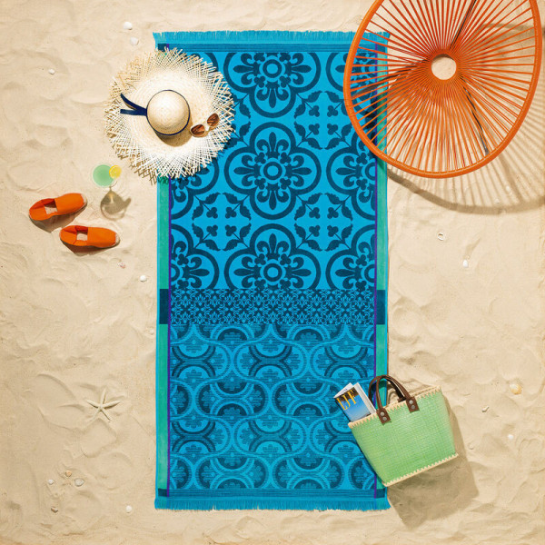 Beach towel Santorini Le Jacquard français