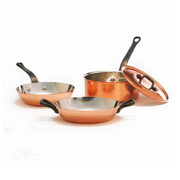 Sauteuse cuivre avec couvercle Baumalu Miniatures présentation