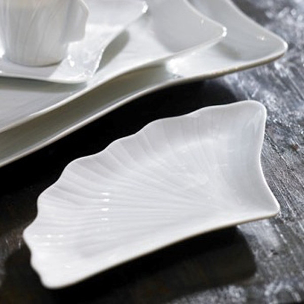 Jacques Pergay 6 Gingko porcelain plates - 3 sizes