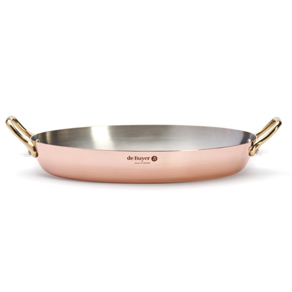 Plat à four ovale Inocuivre De Buyer cuivre-inox laiton - 2 tailles