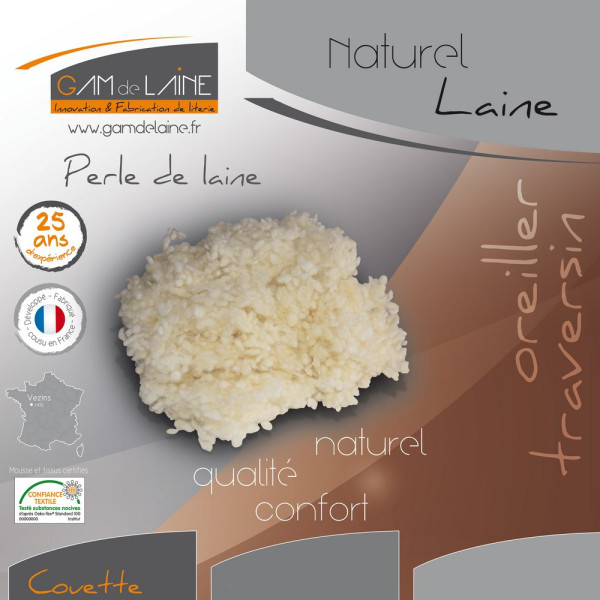 Couette en laine vierge Bio 350g Gam de Laine