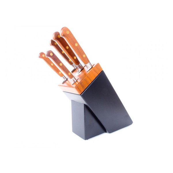 SABATIER black walnut Sarlat block and 5 Périgord kitchen knives