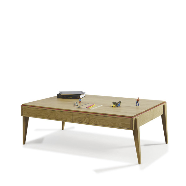 Dasras Liseré coffee table in oak or walnut wood - 10 finishes 2 sizes