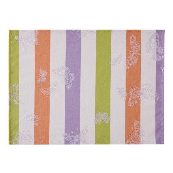 LE JACQUARD FRANCAIS 4 coated cotton placemats Bal des Papillons - 3 colors