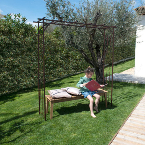 Pergola LOUIS MOULIN Grand modèle en acier fer vieilli