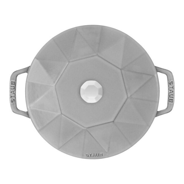 STAUB Diamond Cast Iron Cocotte, Graphite Grey, 22cm