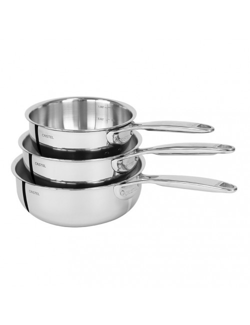 Set of 3 Castel Pro Cristel saucepans
